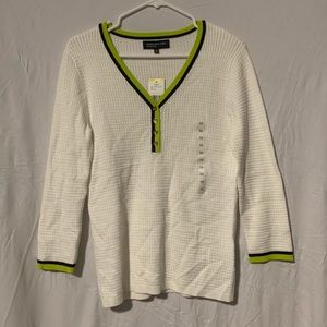 Jones New York | White Button Up Sweater